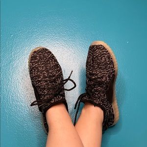 Black and White Light-up Tennis Shoes